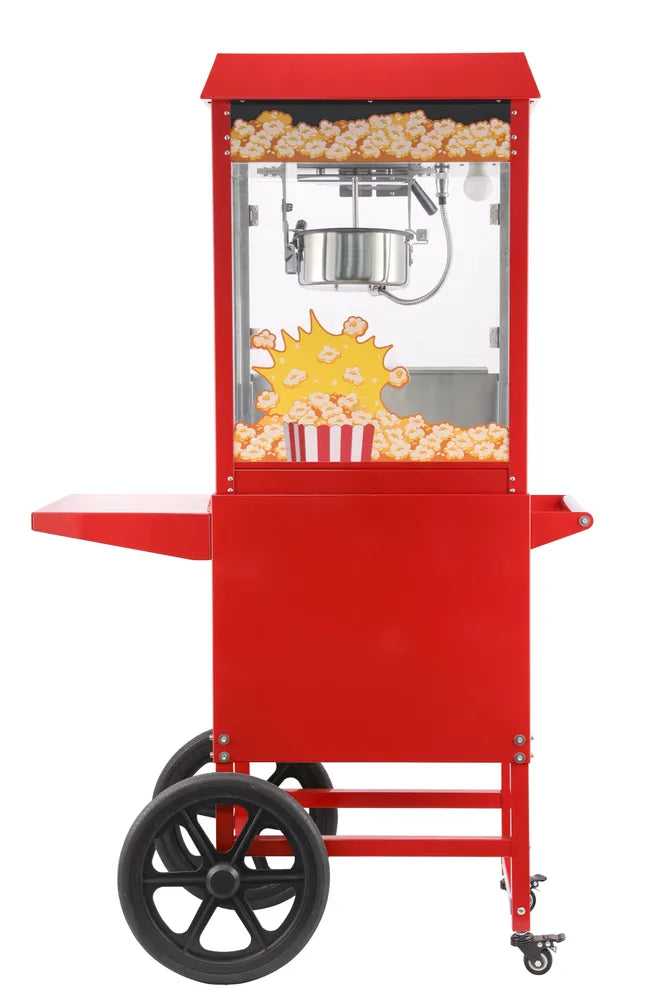 Popcorn-Maschine mit Fahrgestell, HENDI, Rot, 220-240V/1155W, 940x510x(H)1553mm