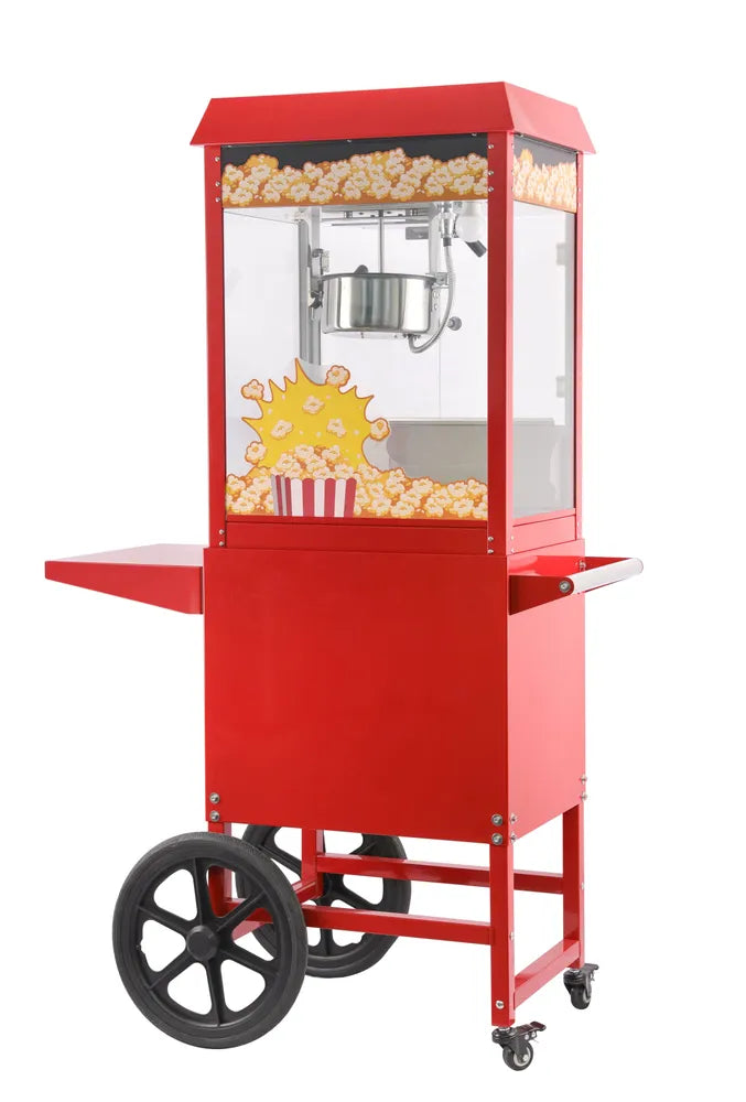 Popcorn-Maschine mit Fahrgestell, HENDI, Rot, 220-240V/1155W, 940x510x(H)1553mm