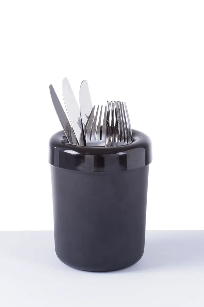 Tischabfalleimer oder Besteckhalter, HENDI, Schwarz, ⌀130x(H)160mm