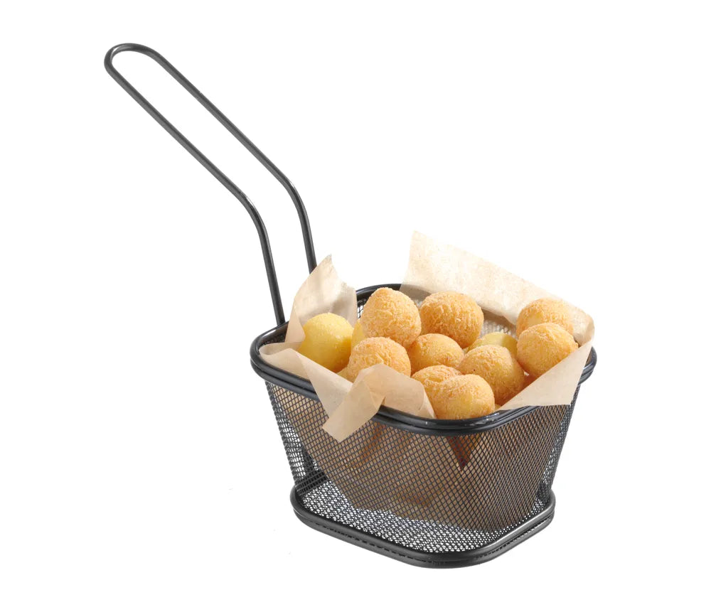 Miniatur-Frittierkörbe stapelbar, schwarz, HENDI, 105x90x(H)60mm