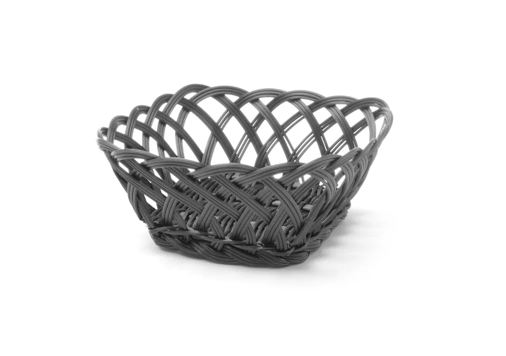 Körbe mit gewebtem Rand, HENDI, quadratisch, Schwarz, 190x190x(H)80mm