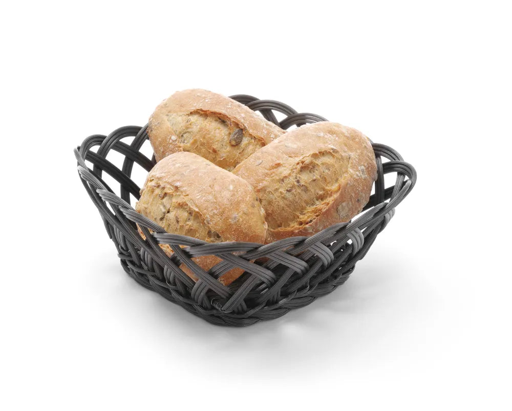 Körbe mit gewebtem Rand, HENDI, rechteckig, Schwarz, 225x150x(H)65mm