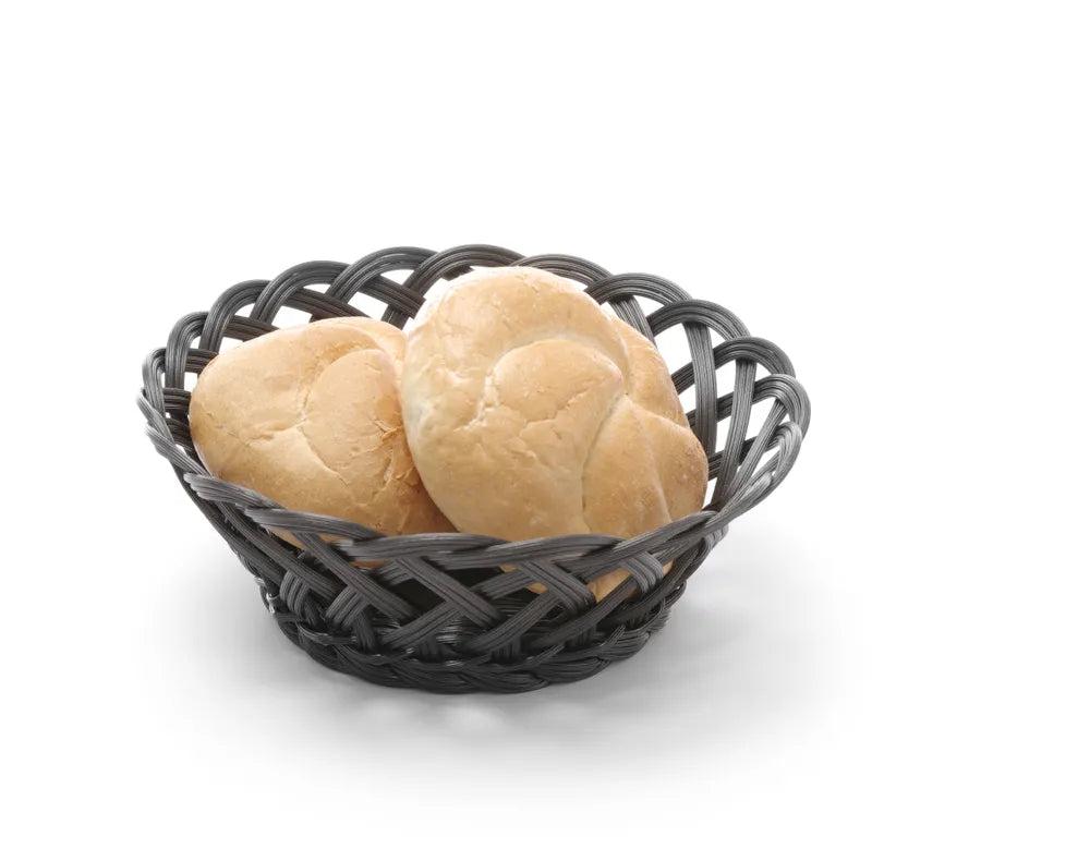Körbe mit gewebtem Rand, HENDI, oval, Schwarz, 320x230x(H)55mm