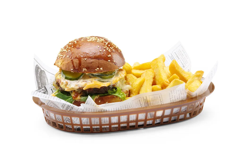 Servierkörbe im Fastfood-Stil, HENDI, Braun, 6 Stk., 275x175x(H)38mm