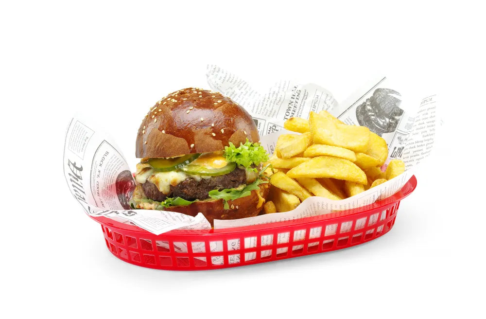 Servierkörbe im Fastfood-Stil, HENDI, Rot, 6 Stk., 272x175x(H)38mm