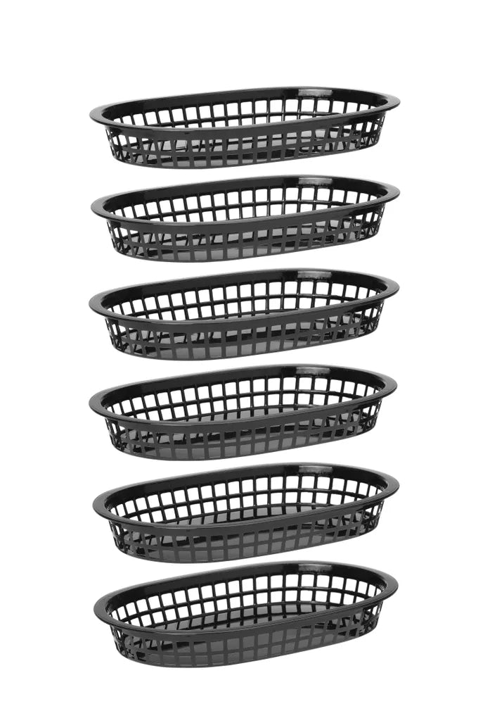 Servierkörbe im Fastfood-Stil, HENDI, Schwarz, 6 Stk., 272x175x(H)38mm