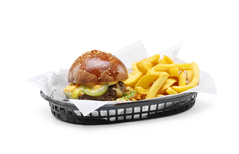 Servierkörbe im Fastfood-Stil, HENDI, Schwarz, 6 Stk., 272x175x(H)38mm
