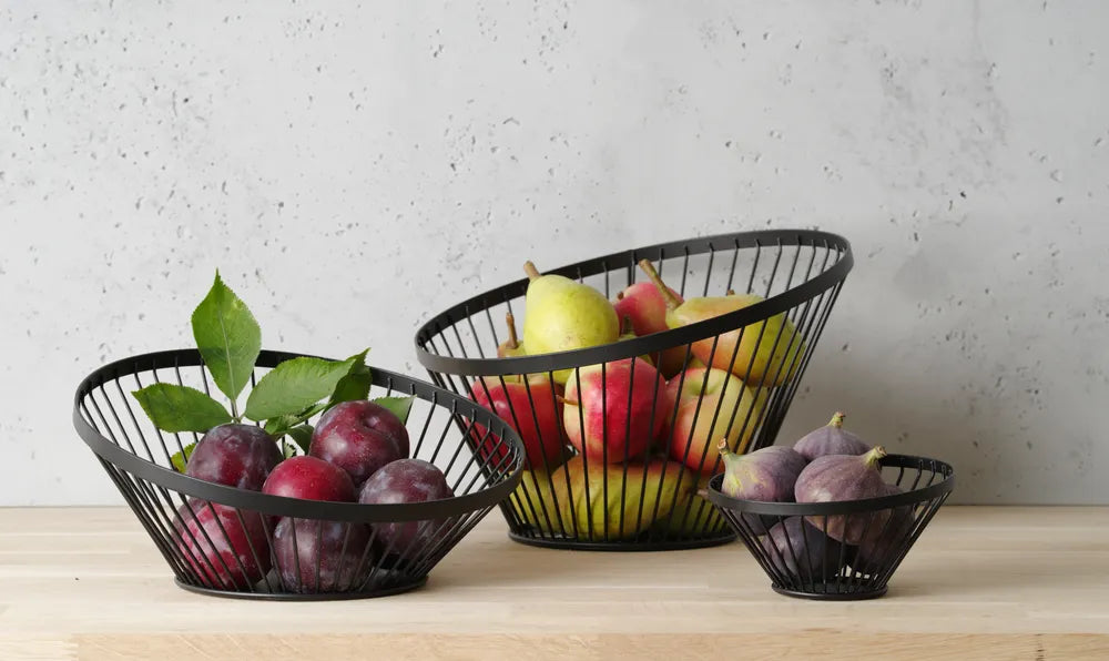 Obstkorb, abgerundet schwarz, HENDI, ⌀280x(H)130mm