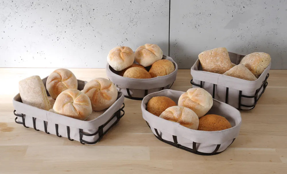 Brotkorb mit Beutel, HENDI, oval, 250x160x(H)75mm