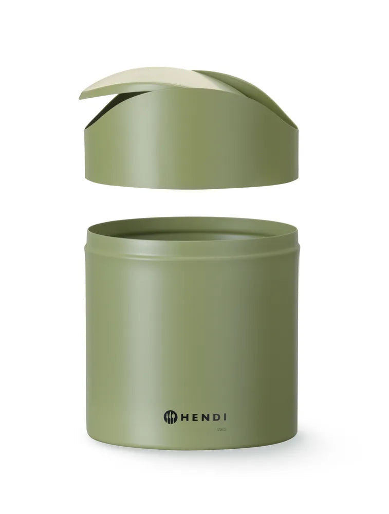 Tischabfalleimer mit Schwingdeckel, HENDI, 1,2L, Grün, ⌀120x(H)165mm