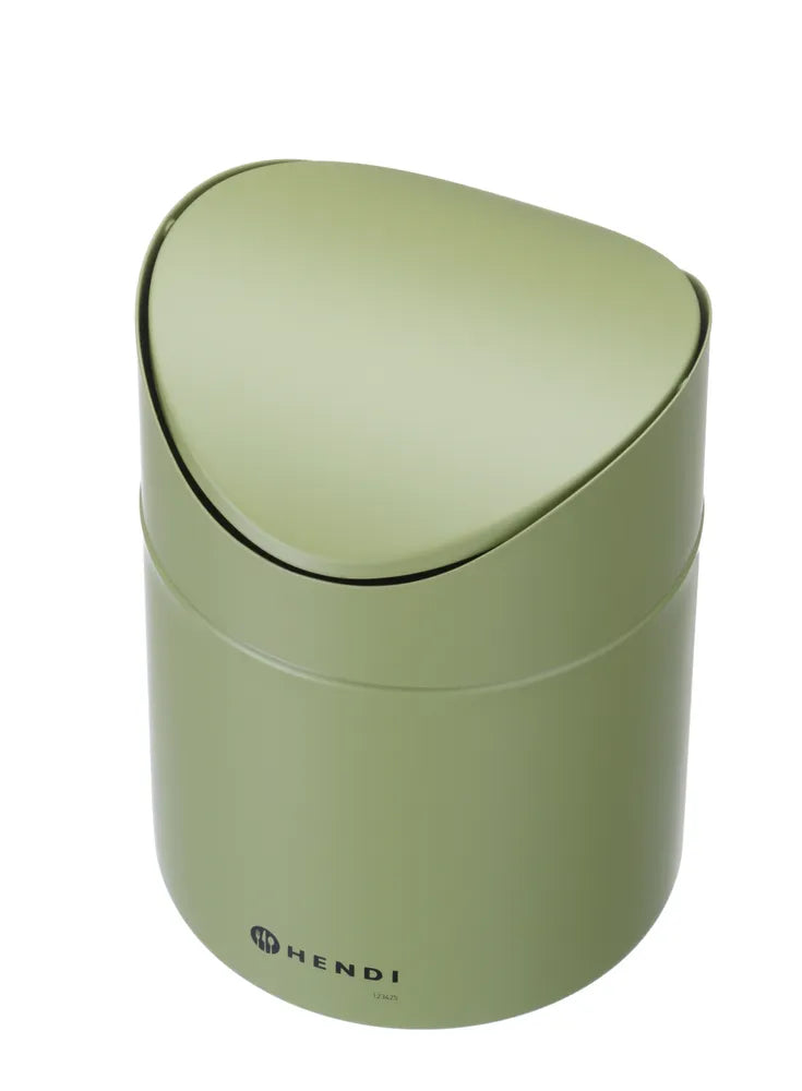 Tischabfalleimer mit Schwingdeckel, HENDI, 1,2L, Grün, ⌀120x(H)165mm