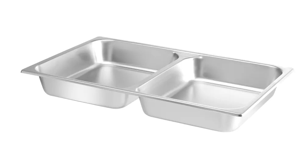 Lebensmittelpfanne GN 1/1 zweigeteilt, HENDI, 7,5L, 530x325x(H)65mm