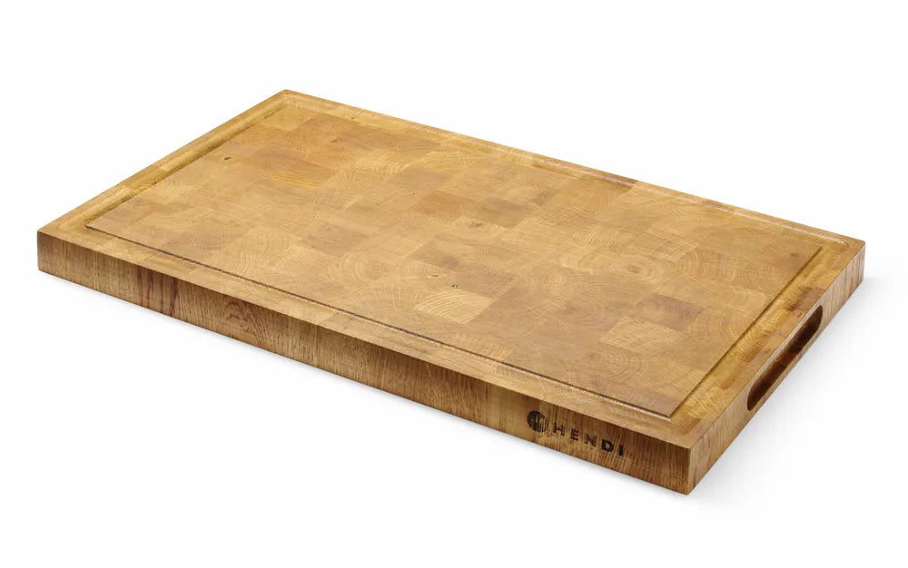 Servierbrett aus Eichenholz, Hirnholz, HENDI, 530x325x(H)35mm
