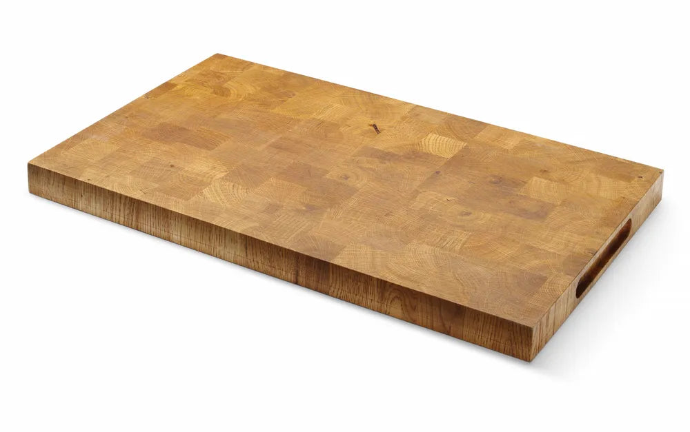 Servierbrett aus Eichenholz, Hirnholz, HENDI, 325x265x(H)30mm