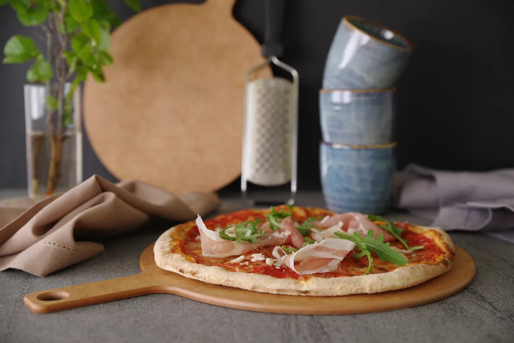 Pizzabrett mit Griff, HENDI, ⌀305x(H)6mm