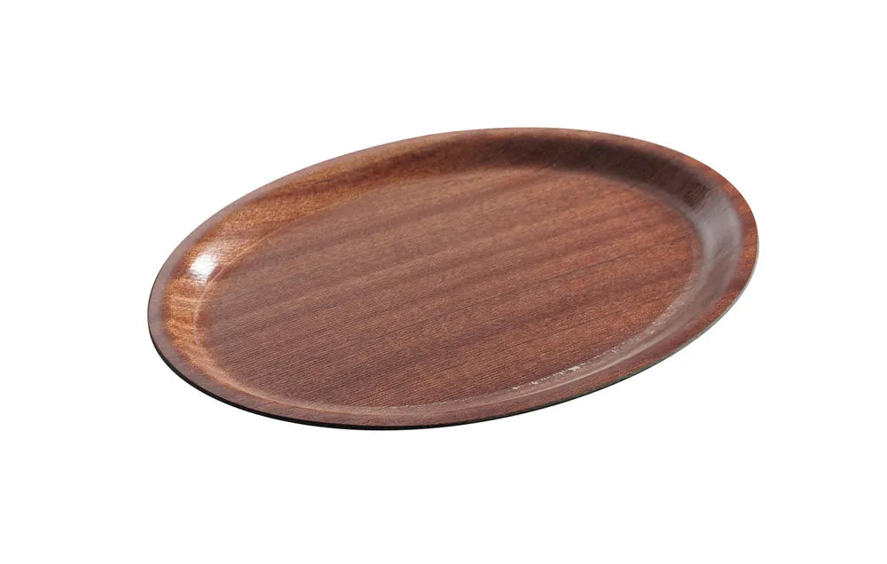 Serviertablett in Holzoptik, oval, AmerBox, Mahagoni, 200x265mm