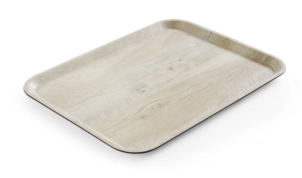 Serviertablett aus Melamin mit Holzoptik , AmerBox, Holz hell, 330x430mm