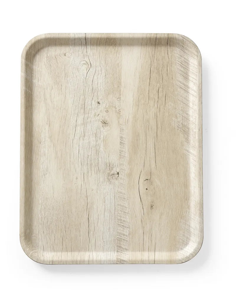 Serviertablett aus Melamin mit Holzoptik , AmerBox, Holz hell, 330x430mm