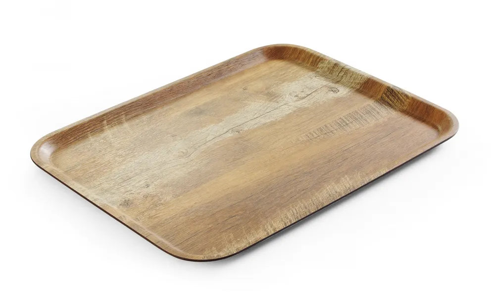 Serviertablett aus Melamin mit Holzoptik , AmerBox, Holz, 330x430mm