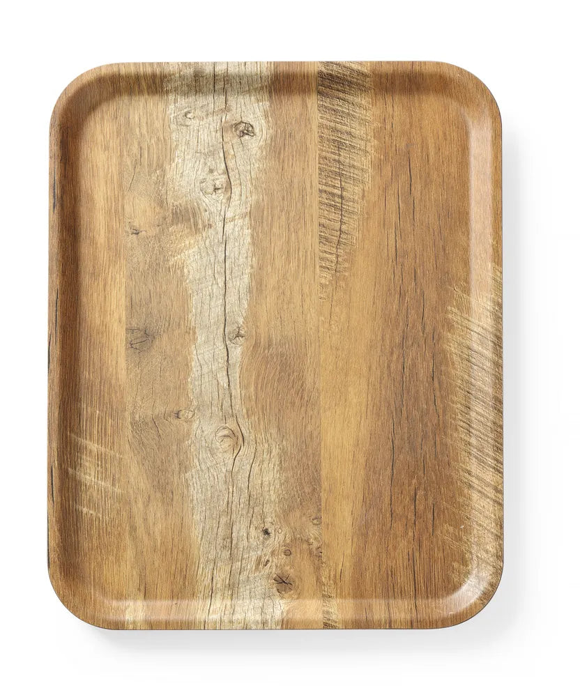 Serviertablett aus Melamin mit Holzoptik , AmerBox, Holz, 330x430mm