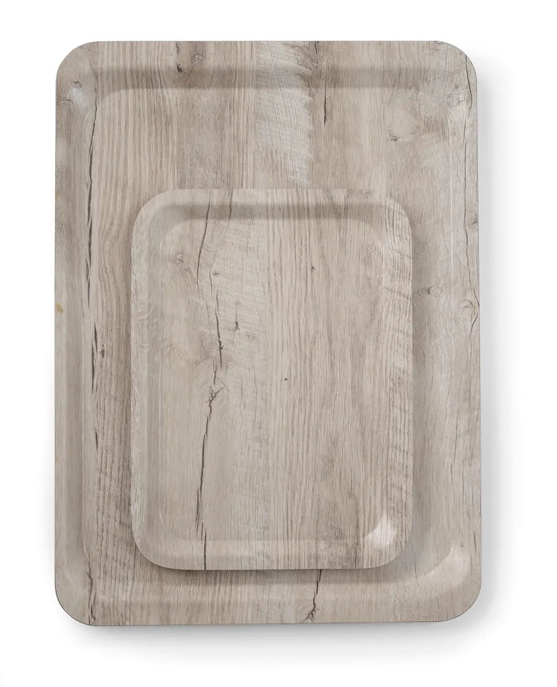 Serviertablett aus Melamin mit Holzoptik , AmerBox, Holz hell, 370x530mm