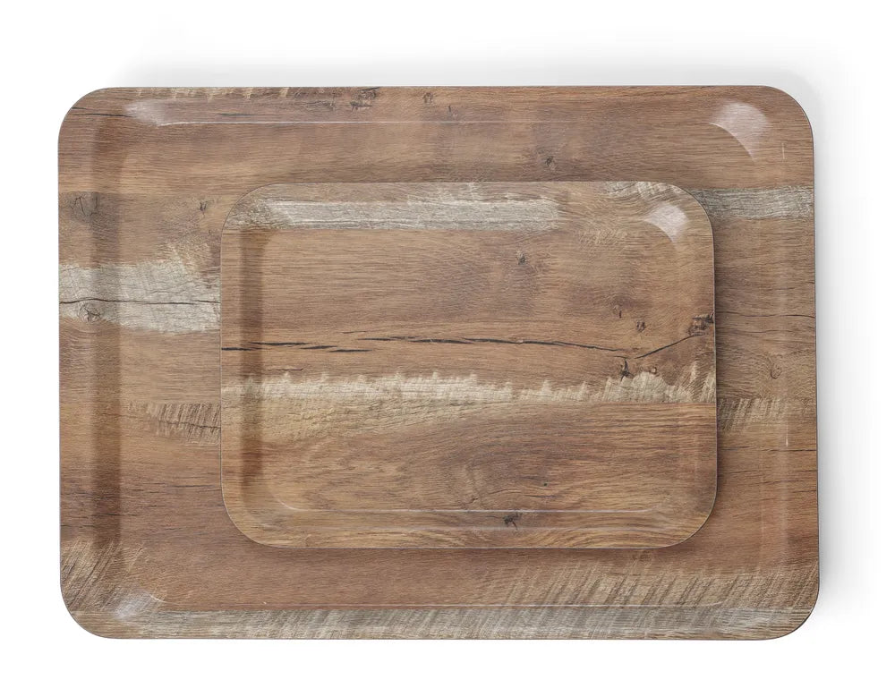 Serviertablett aus Melamin mit Holzoptik , AmerBox, Holz hell, 330x430mm