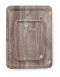 Serviertablett aus Melamin mit Holzoptik , AmerBox, Holz dunkel, 370x530mm