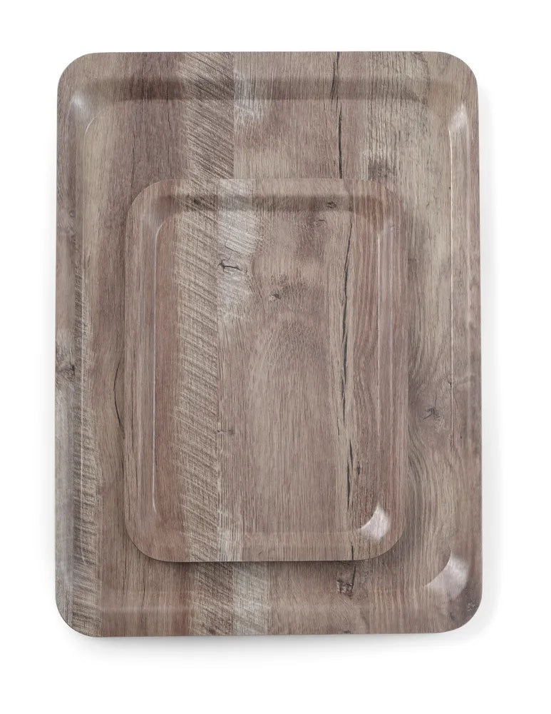 Serviertablett aus Melamin mit Holzoptik , AmerBox, Holz, 370x530mm