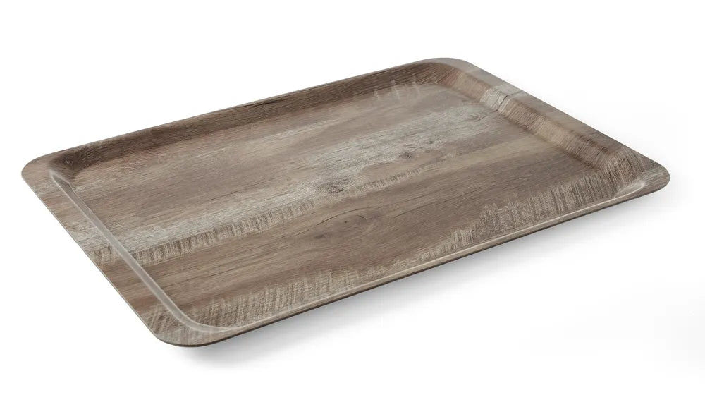 Serviertablett aus Melamin mit Holzoptik , AmerBox, Holz, 240x340mm