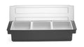 Zutatenbehälter – 3 Fächer, BarUp, Schwarz, 480x150x(H)100mm