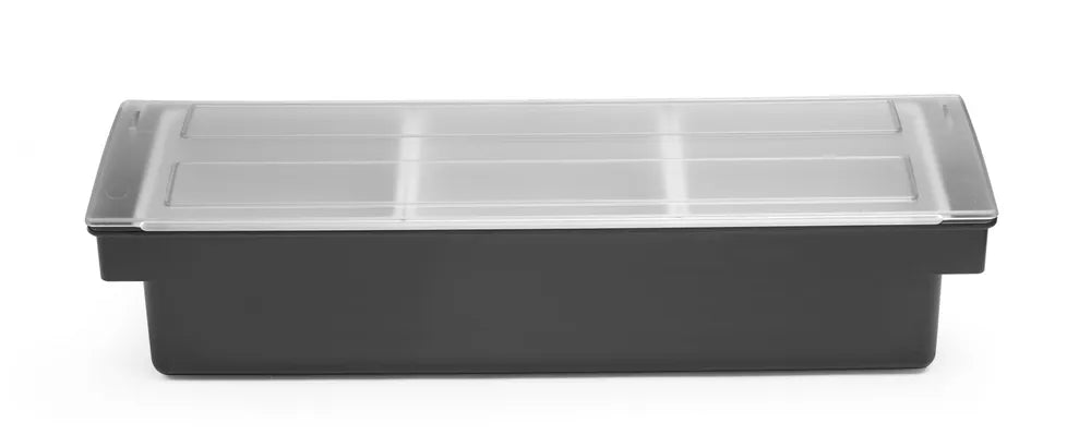 Zutatenbehälter – 3 Fächer, BarUp, Schwarz, 480x150x(H)100mm