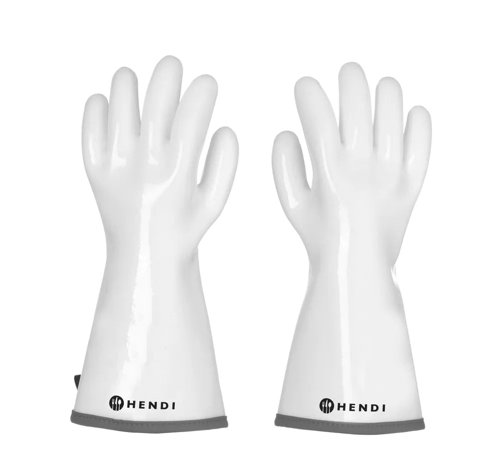 Handschuhe mit Silikonbeschichtung, HENDI, Weiß, 2 Stk., (L)330mm