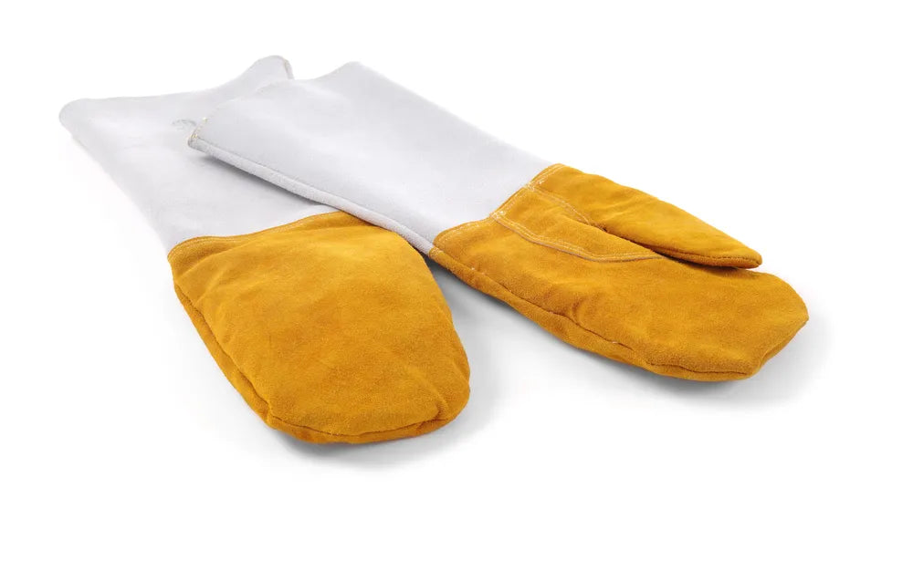 Leder-Grillhandschuhe hitzebeständig, 2 Stück, HENDI, 2 Stk., (L)460mm