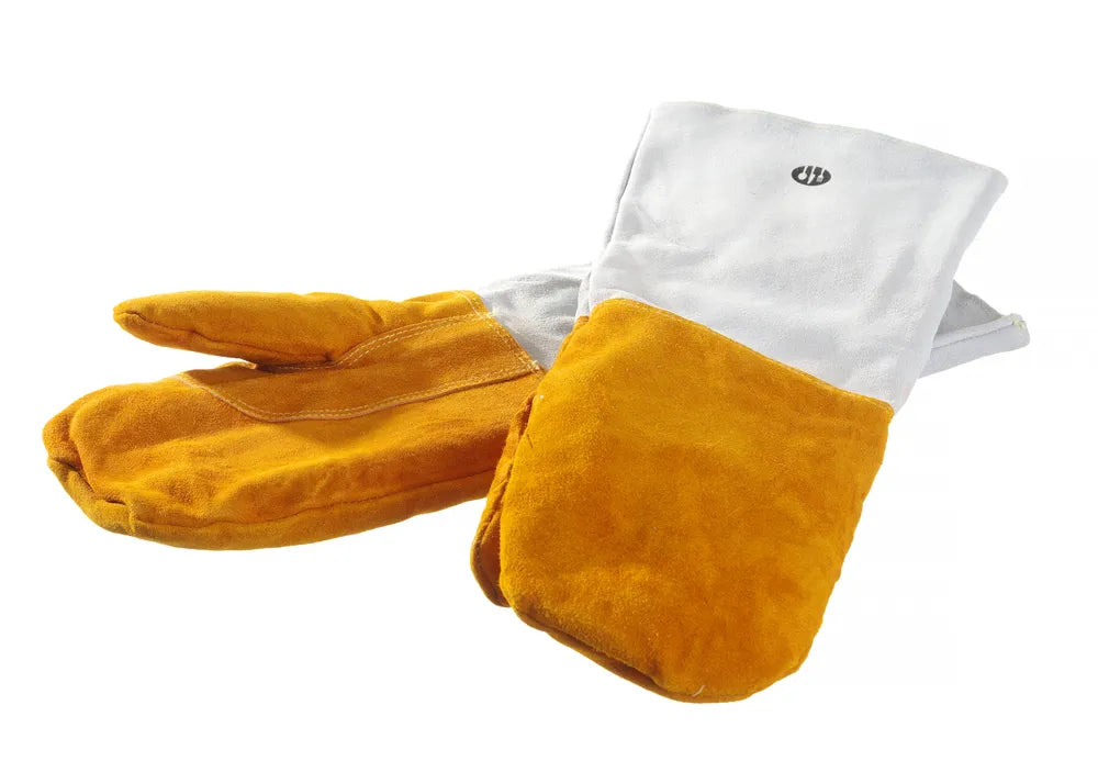 Leder-Grillhandschuhe hitzebeständig, 2 Stück, HENDI, 2 Stk., (L)460mm