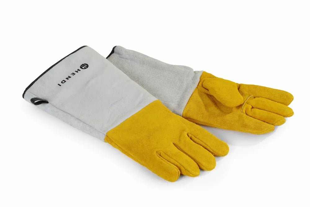 Leder-Grillhandschuhe hitzebeständig – 2 Stück, HENDI, 2 Stk., (L)460mm