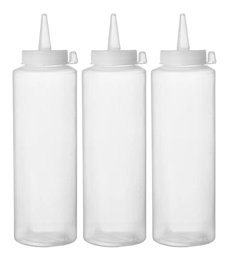 Spenderflaschen, 3er Set, HENDI, 0,35L, Transparent, 3 Stk., ⌀55x(H)205mm