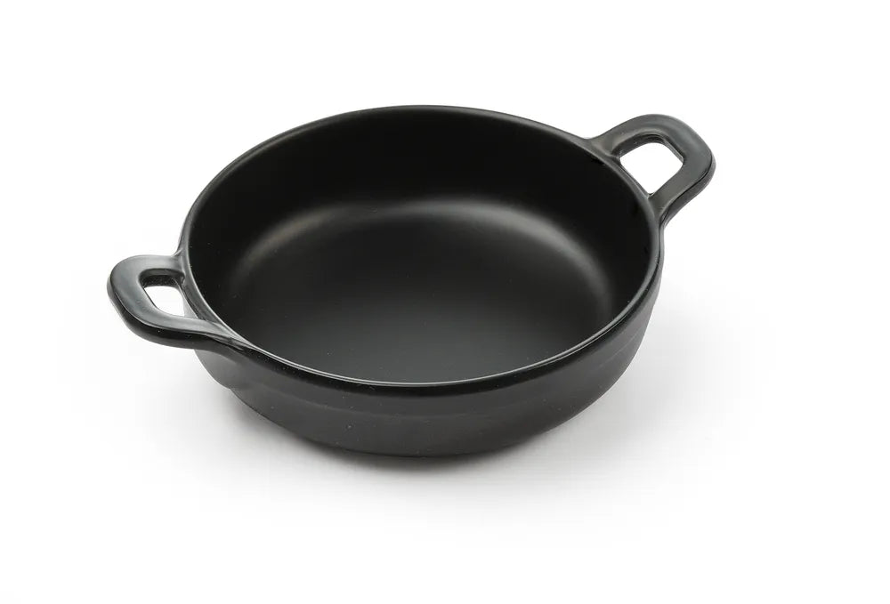 Miniatur-Pfanne aus Melamin, rund, HENDI, Schwarz, 150x115x(H)37mm