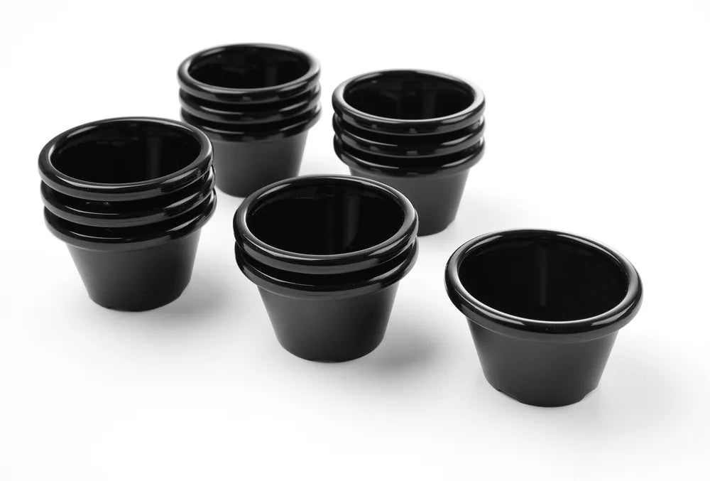 Auflaufförmchen - 12 Stk., HENDI, 0,045L, Schwarz, 12 Stk., ⌀60x(H)35mm