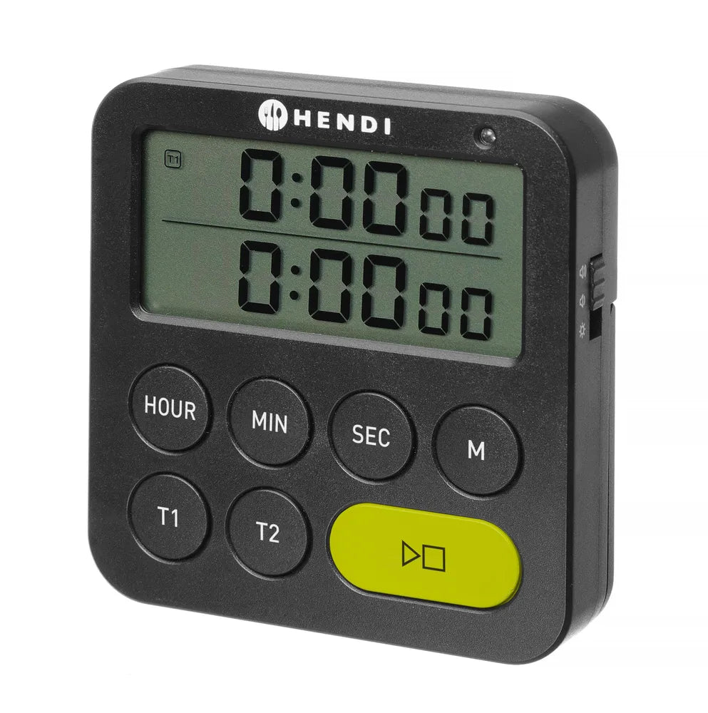 Timer, doppelt, HENDI, Schwarz, 82x20x(H)86mm