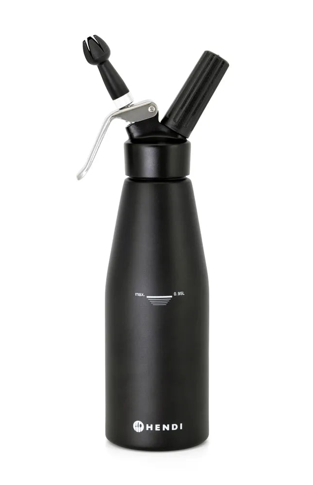 Sahnespender, schwarz, HENDI, Kitchen Line, 0,95L, Schwarz, ⌀95x(H)320mm