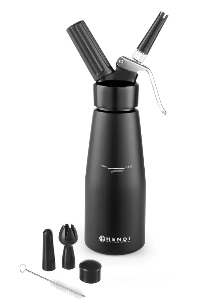 Sahnespender, schwarz, HENDI, Kitchen Line, 0,95L, Schwarz, ⌀95x(H)320mm