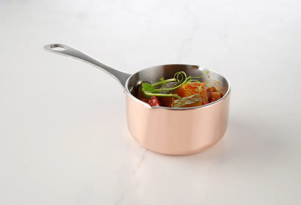 Miniatur-Kasserolle mit Ausgießer, HENDI, 0,16L, ⌀75x(H)40mm
