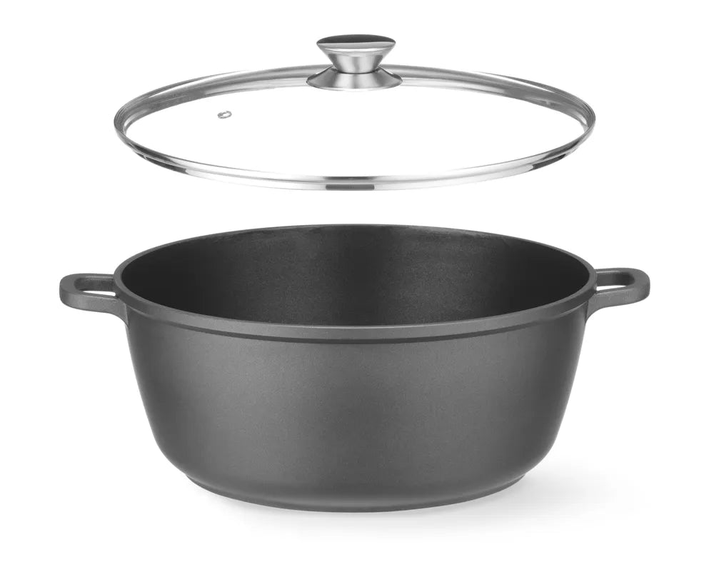 Kasserolle mit Antihaft-Beschichtung, HENDI, 7L, Schwarz, 367x290x(H)122mm