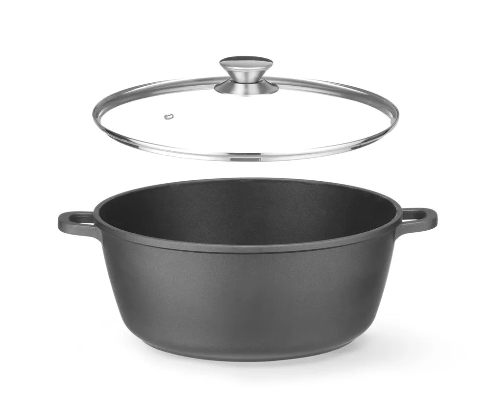 Kasserolle mit Antihaft-Beschichtung, HENDI, 4,3L, Schwarz, 425x332x(H)70mm