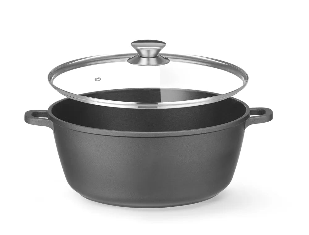 Kasserolle mit Antihaft-Beschichtung, HENDI, 7,5L, Schwarz, 387x310x(H)130mm