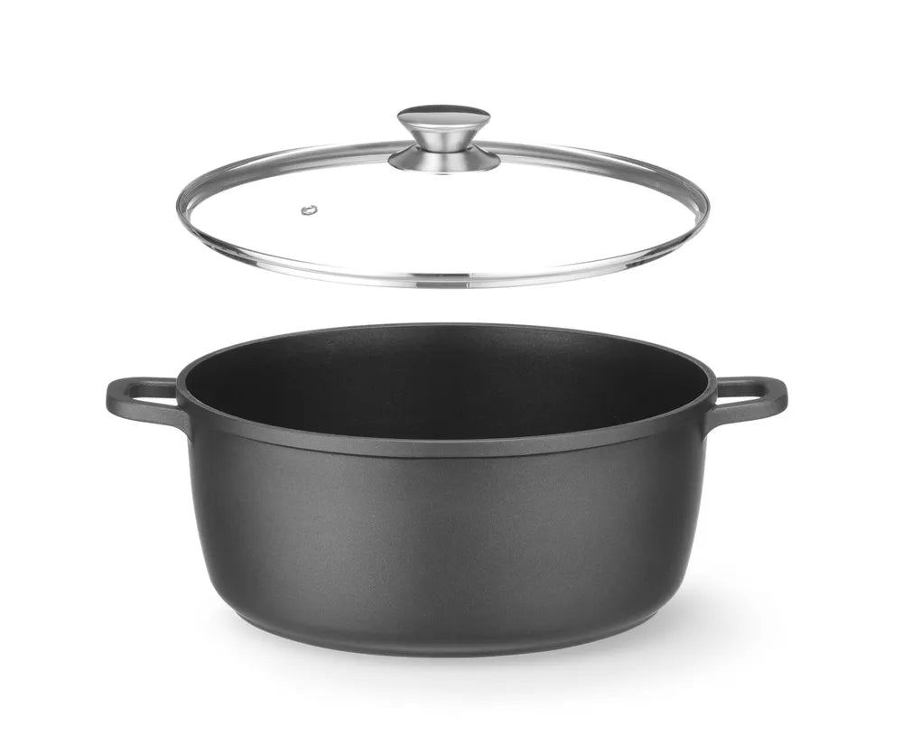 Kasserolle mit Antihaft-Beschichtung, HENDI, 9L, Schwarz, 405x332x(H)138mm