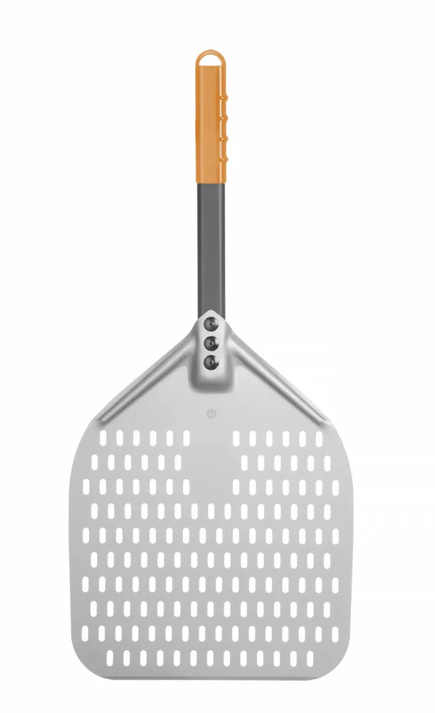 Pizzaschaufel - eckig, gelocht, kurzer Griff, HENDI, 350x710mm
