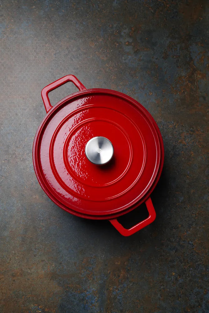 Emaillierter Gusseisentopf, HENDI, 3,7L, Rot, 317x240x(H)105mm
