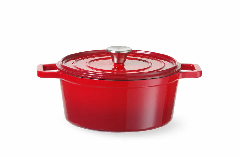 Emaillierter Gusseisentopf, HENDI, 3,7L, Rot, 317x240x(H)105mm