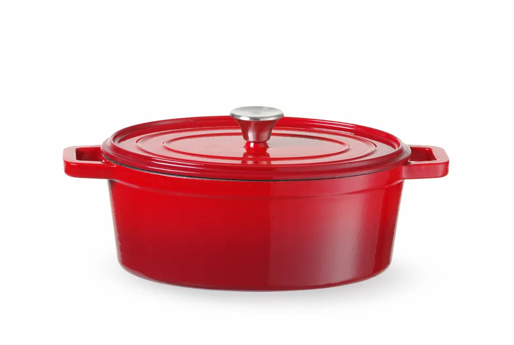 Emaillierter Gusseisentopf, HENDI, 4,4L, Rot, 365x290x(H)115mm